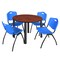 Kee Kee Round Table & Chair Set, Wood, Metal, Plastic Top, Cherry TB48RNDCHBPBK47BE - alternate 1